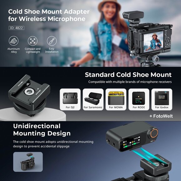 SmallRig 4822 ~ Wireless Mic Support with Cold Shoe Mount ~ BRAND NEW - Picture 9 of 12